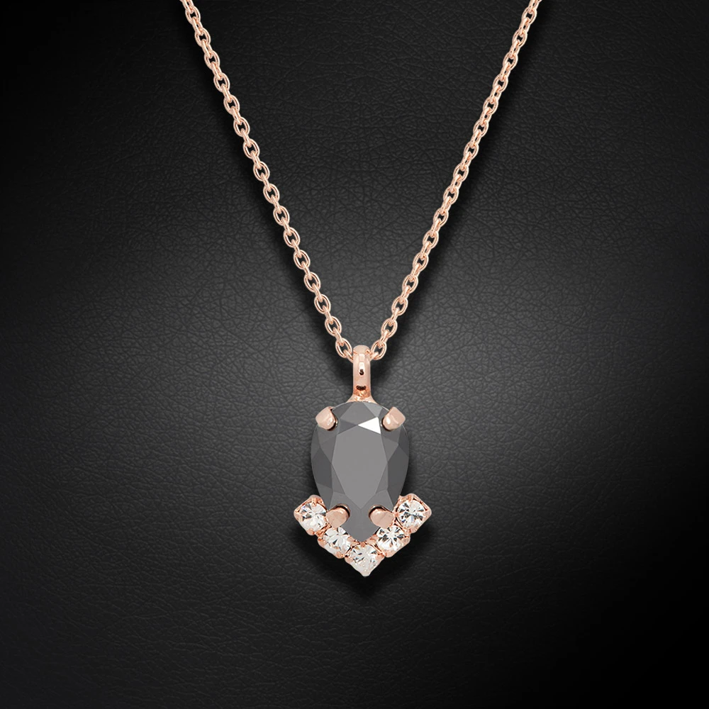 Diamond Sky Jewelry Papuošalų rinkinys moterims „Leonora II (Jet Hematite)“ su Preciosa® kristalais
