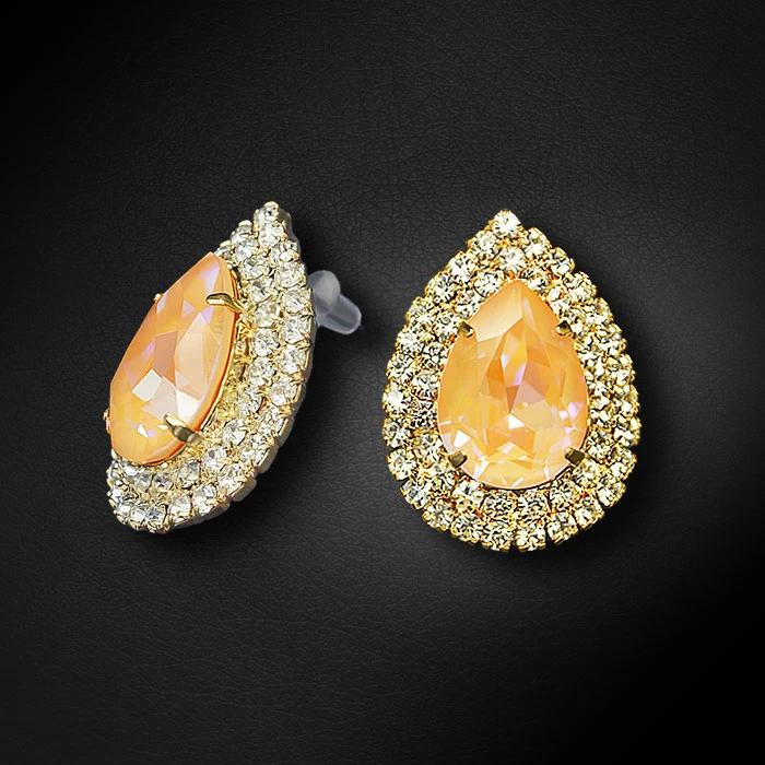 Diamond Sky Jewelry Papuošalų rinkinys moterims „Jasmine (Peach DeLite)“ su Swarovski® kristalais