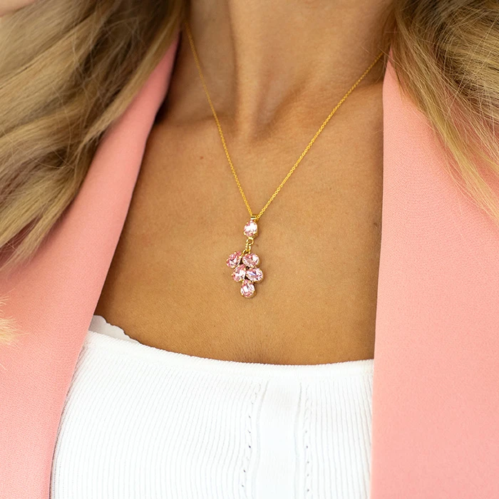 Diamond Sky Jewelry Papuošalų rinkinys moterims „Amber II (Light Rose)“ su Preciosa® kristalais