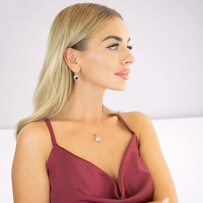 Diamond Sky Jewelry Papuošalų rinkinys moterims „Vintage V (Light Chrome)“ su Swarovski® kristalais