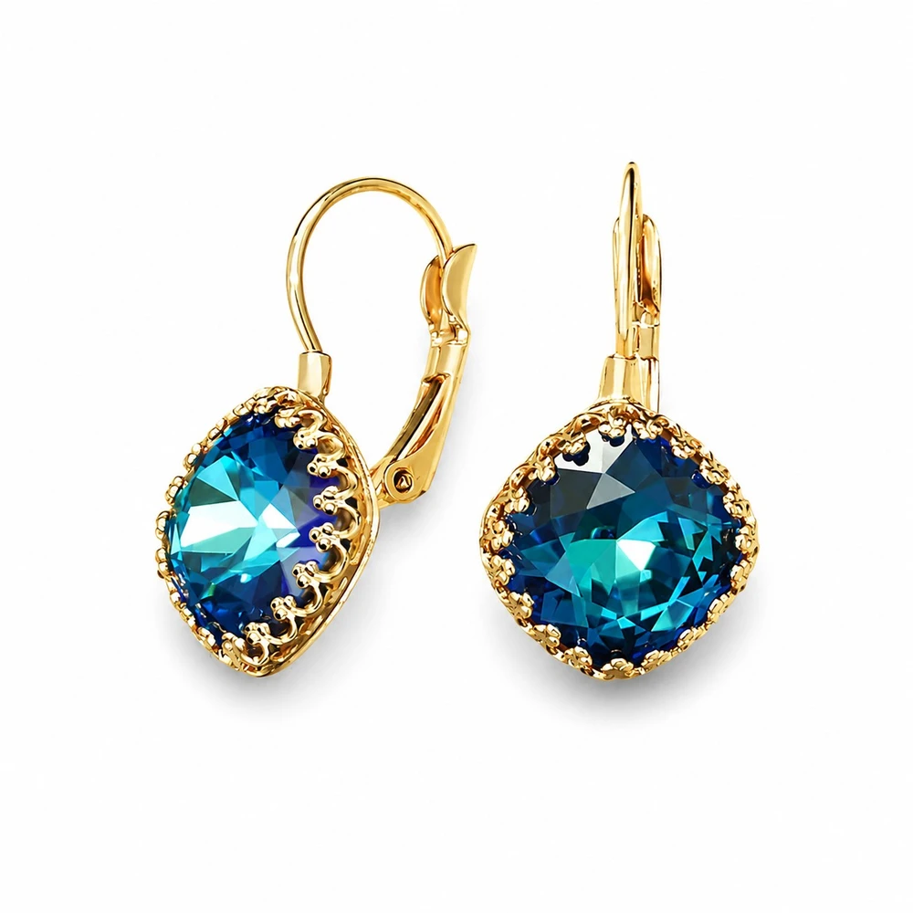 Diamond Sky Jewelry Papuošalų rinkinys moterims „Vintage IV (Bermuda Mėlyna)“ su Swarovski® kristalais