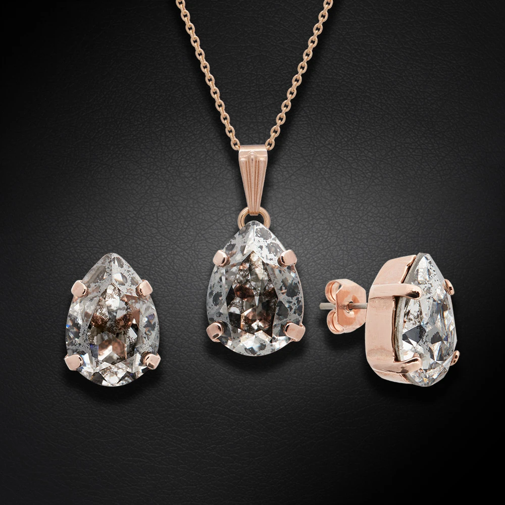 Diamond Sky Jewelry Papuošalų rinkinys moterims „Venus II (Sidabrinis Patina)“ su Swarovski® kristalais