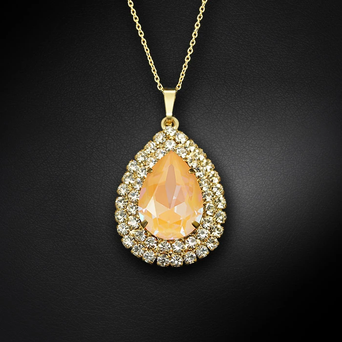 Diamond Sky Jewelry Papuošalų rinkinys moterims „Jasmine (Peach DeLite)“ su Swarovski® kristalais
