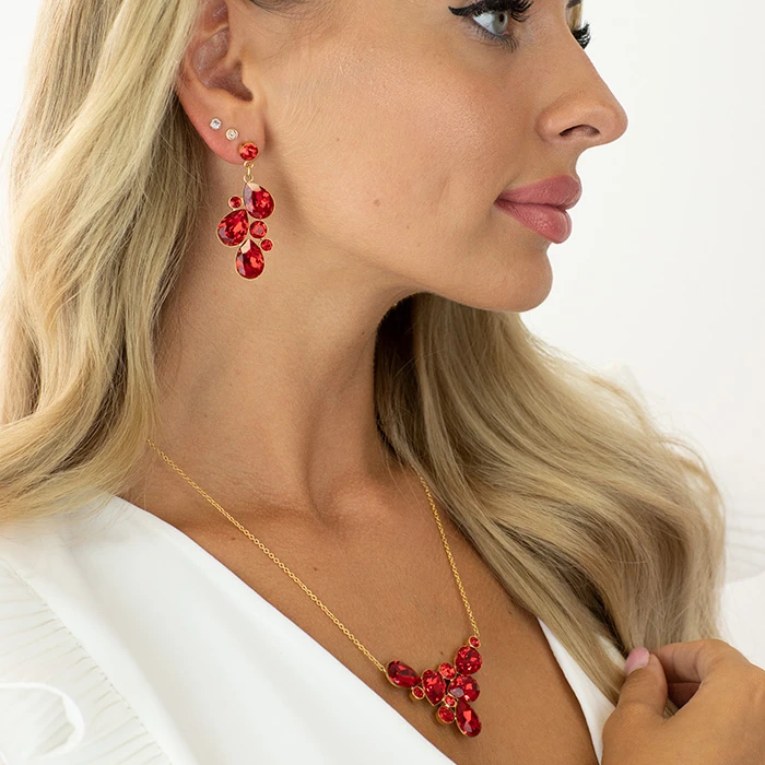 Diamond Sky Jewelry Papuošalų rinkinys moterims „Fillory Magic (Light Siam)“ su Preciosa® kristalais
