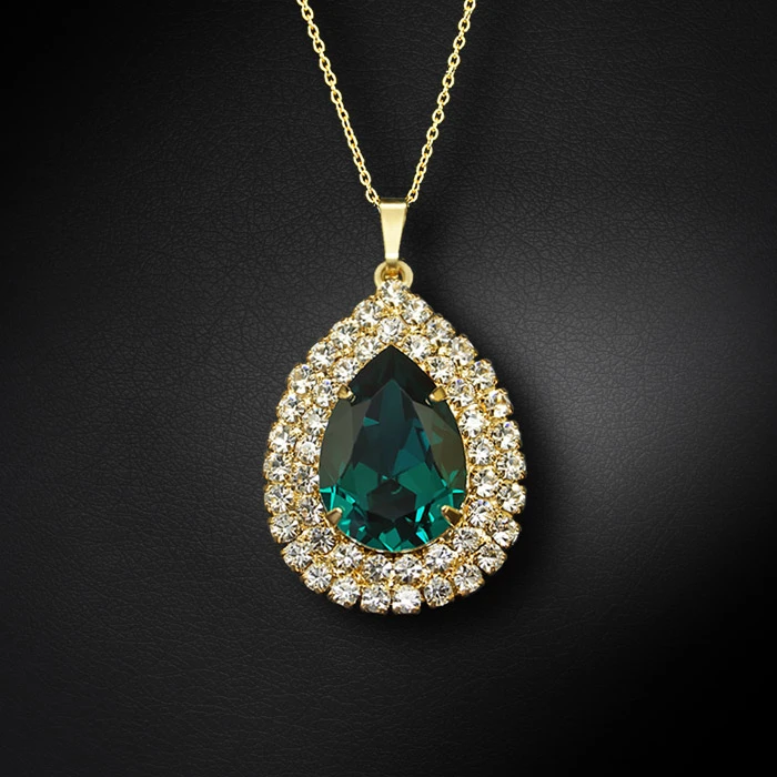 Diamond Sky Jewelry Papuošalų rinkinys moterims „Jasmine (Emerald)“ su Swarovski® kristalais
