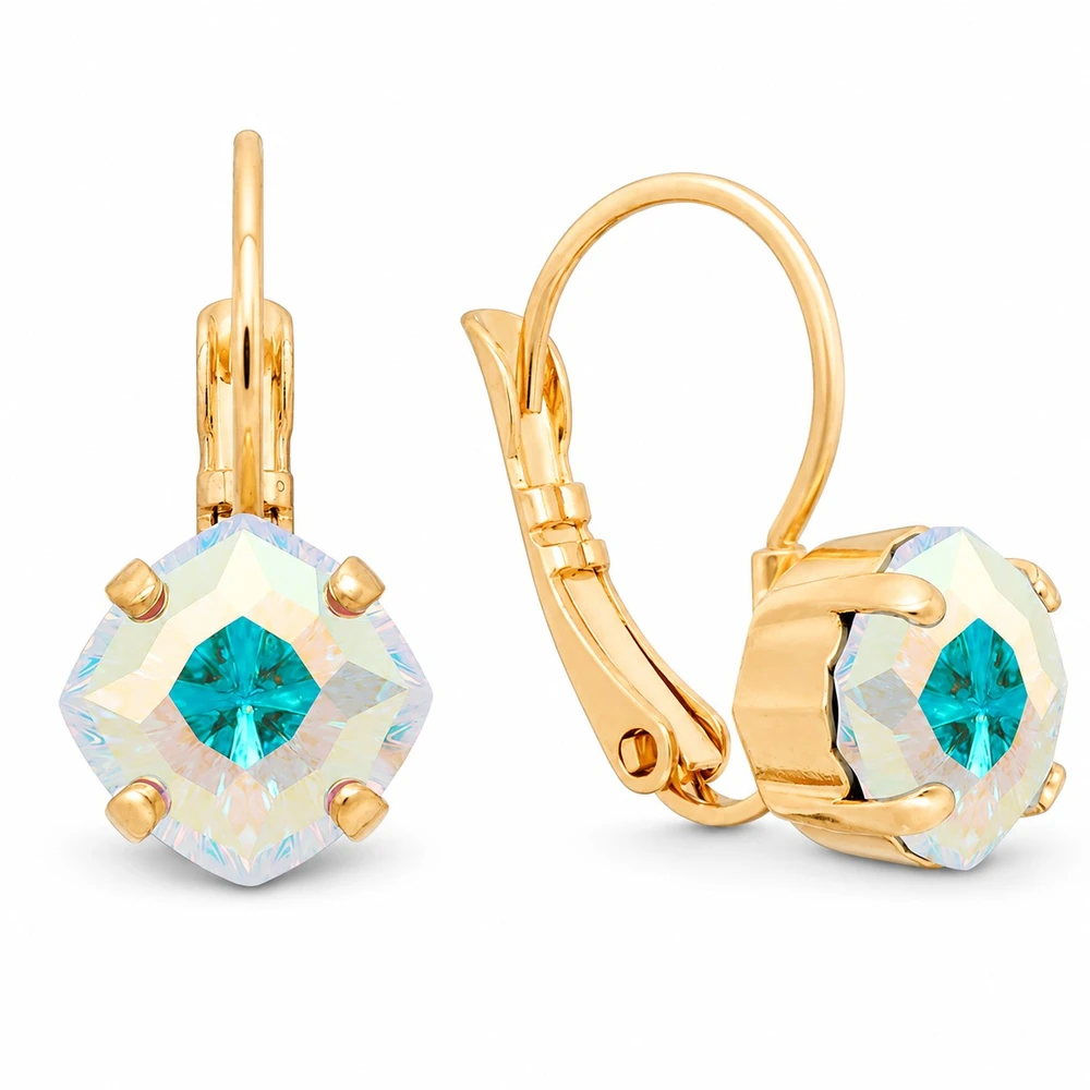 Diamond Sky Jewelry Papuošalų rinkinys moterims „Magical Square (Aurora Borealis)“ su Swarovski® kristalais
