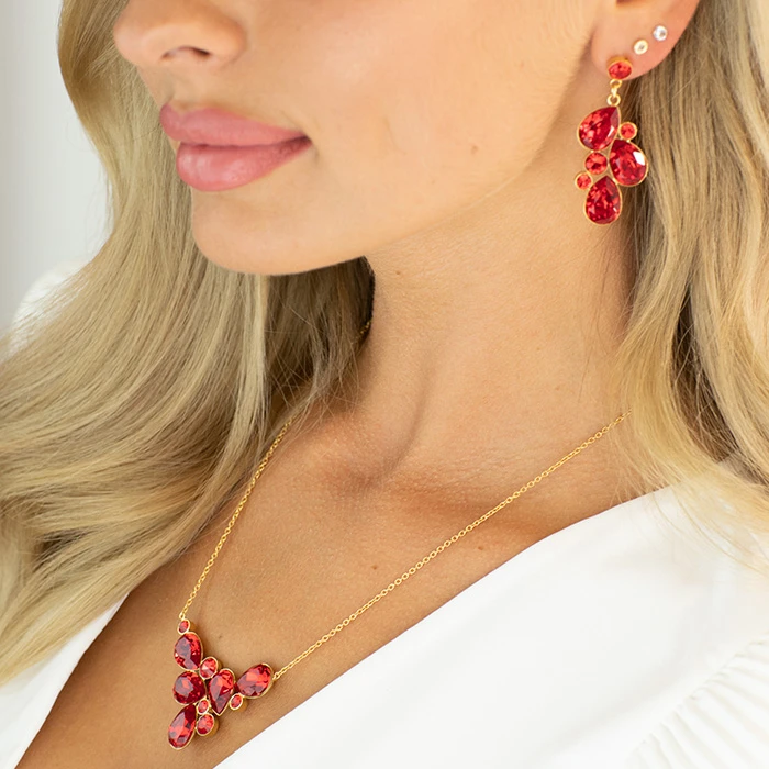 Diamond Sky Jewelry Papuošalų rinkinys moterims „Fillory Magic (Light Siam)“ su Preciosa® kristalais