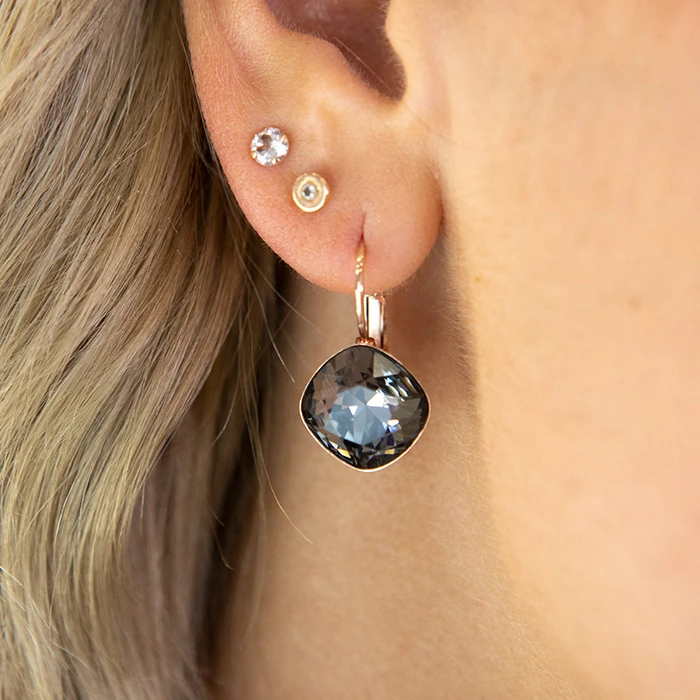Diamond Sky Jewelry Papuošalų rinkinys moterims „Glare V (Sidabrinis Night)“ su Swarovski® kristalais