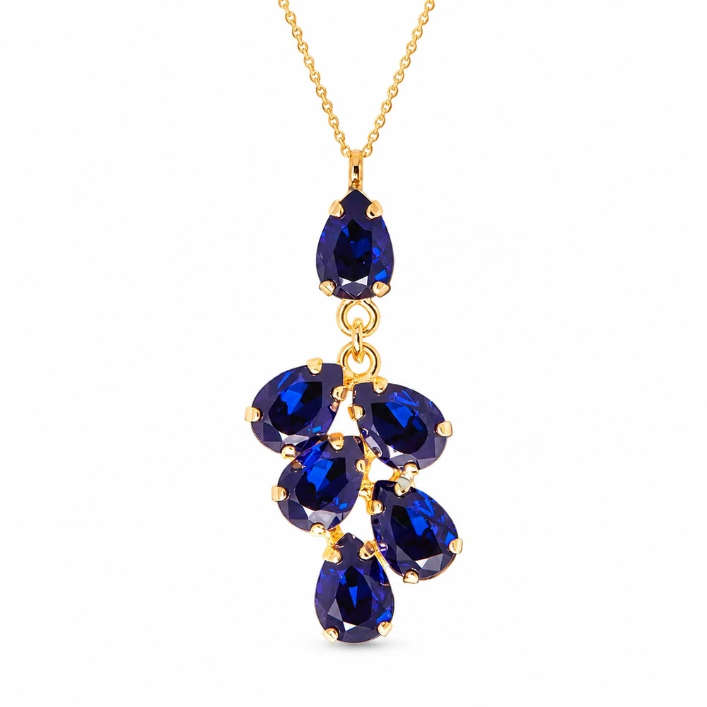 Diamond Sky Jewelry Papuošalų rinkinys moterims „Amber II (Dark Indigo)“ su Preciosa® kristalais