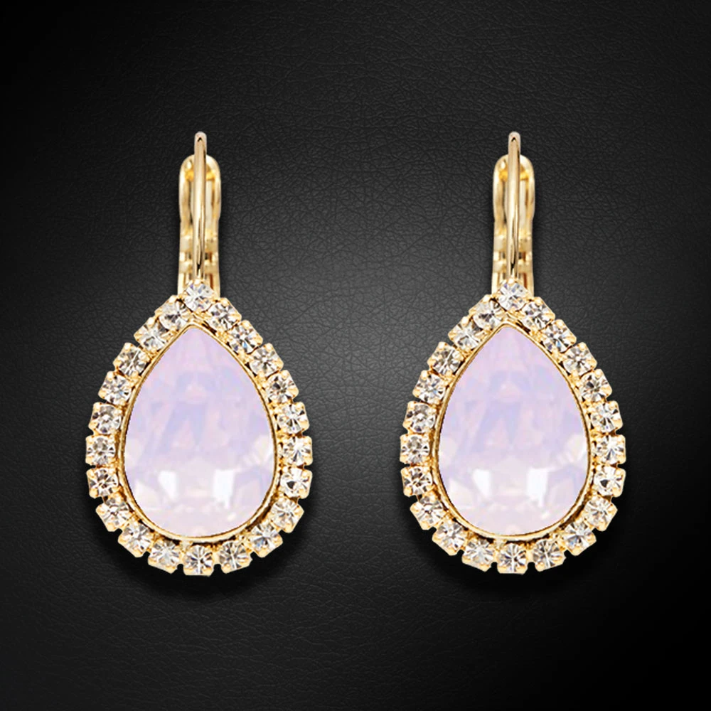 Diamond Sky Jewelry Papuošalų rinkinys moterims „Celestial Drop (Rose Vanduo Opal)“ su Swarovski® kristalais