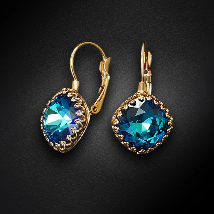 Diamond Sky Jewelry Papuošalų rinkinys moterims „Vintage IV (Bermuda Mėlyna)“ su Swarovski® kristalais