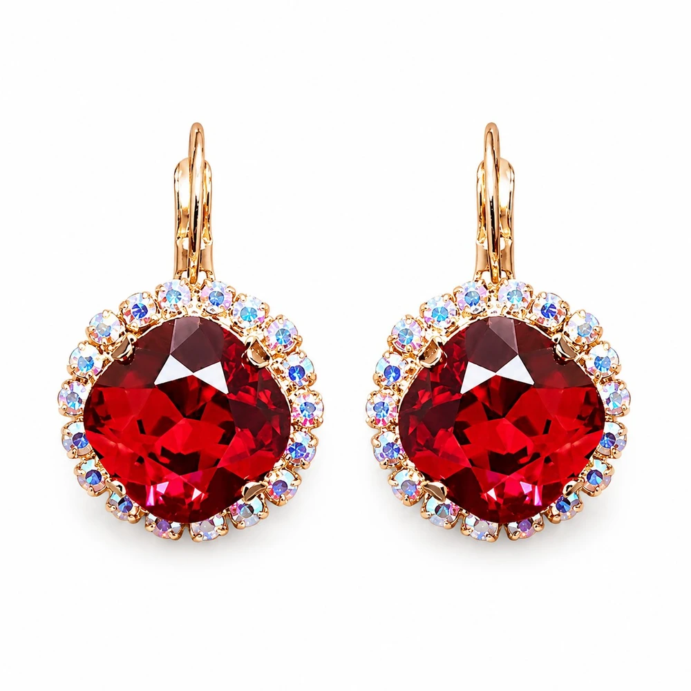 Diamond Sky Jewelry Papuošalų rinkinys moterims „Glare III (Scarlet)“ su Swarovski® kristalais