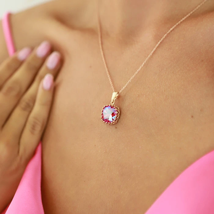 Diamond Sky Jewelry Papuošalų rinkinys moterims „Vintage V (Light Siam Shimmer)“ su Swarovski® kristalais