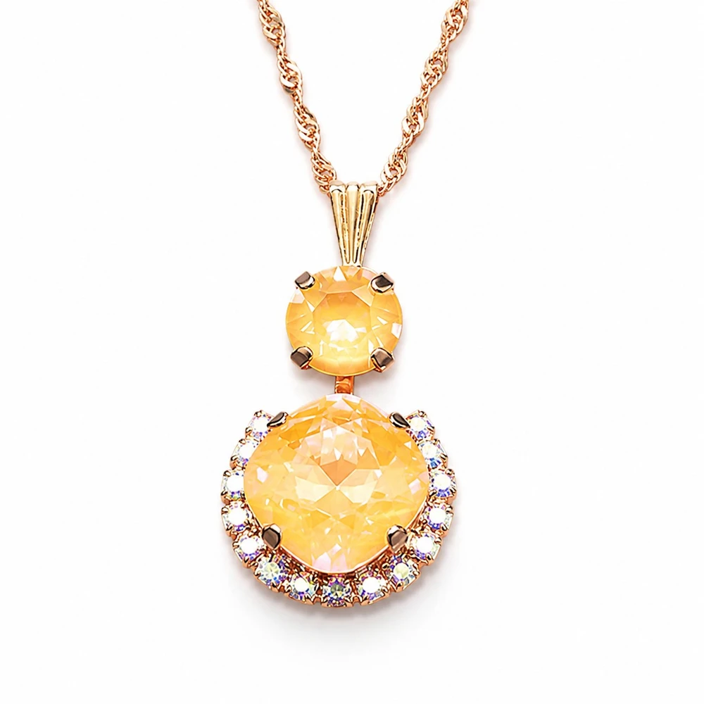 Diamond Sky Jewelry Papuošalų rinkinys moterims „Clarice VI (Peach DeLite)“ su Swarovski® kristalais