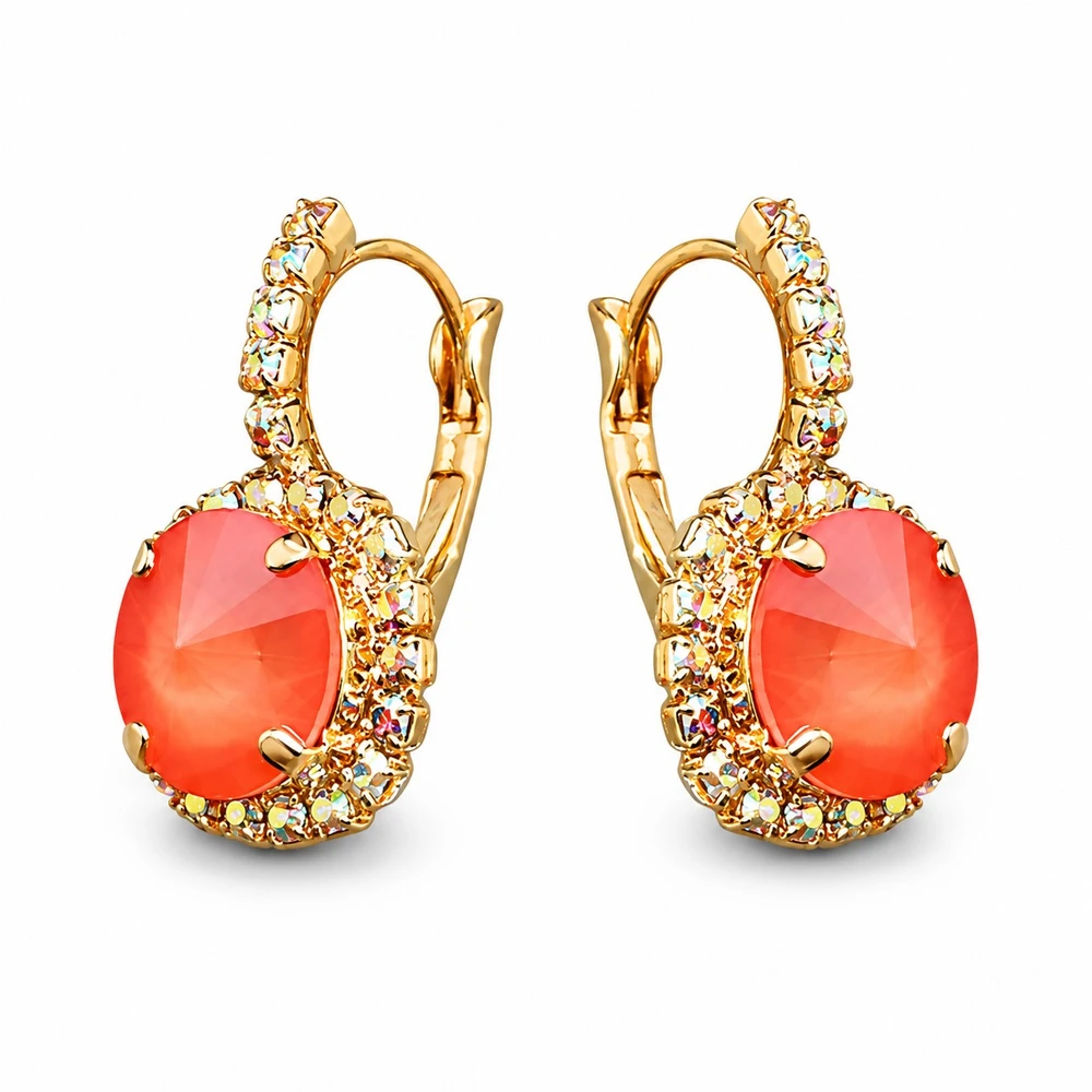 Diamond Sky Jewelry Papuošalų rinkinys moterims „Clarice VII (Light Coral)“ su Swarovski® kristalais