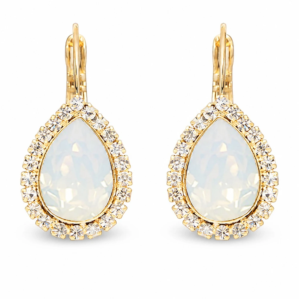 Diamond Sky Jewelry Papuošalų rinkinys moterims „Celestial Drop (Baltas Opal)“ su Swarovski® kristalais