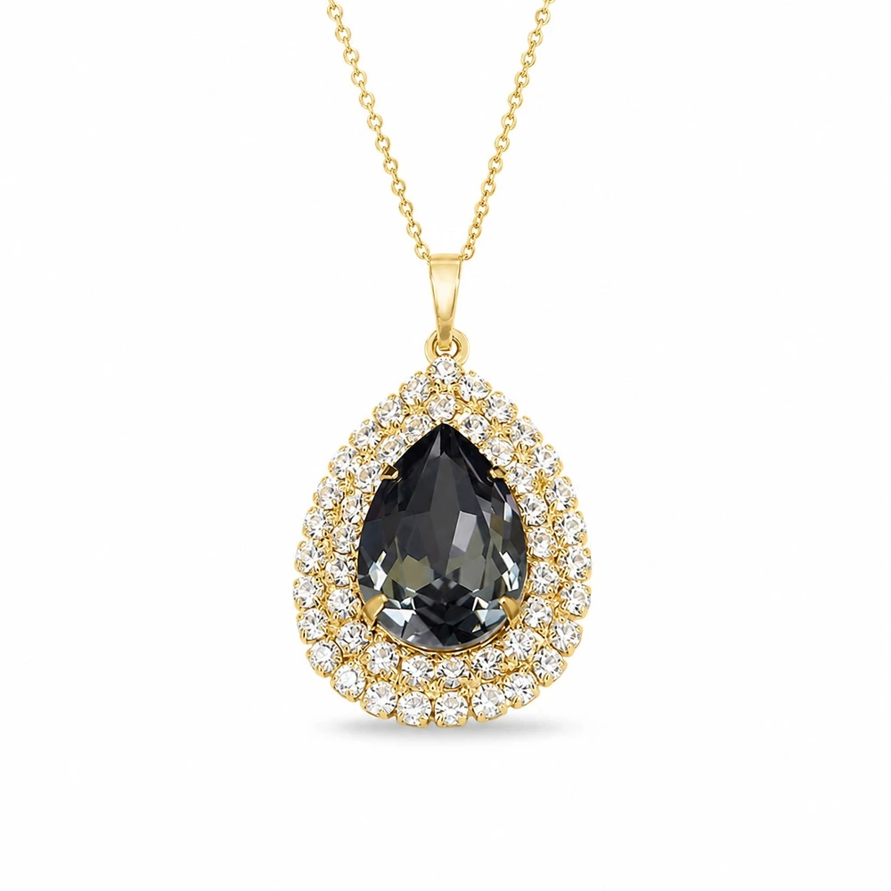 Diamond Sky Jewelry Papuošalų rinkinys moterims „Jasmine (Sidabrinis Night)“ su Swarovski® kristalais
