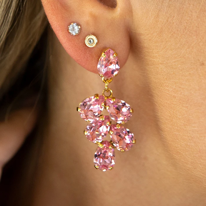 Diamond Sky Jewelry Papuošalų rinkinys moterims „Amber II (Light Rose)“ su Preciosa® kristalais