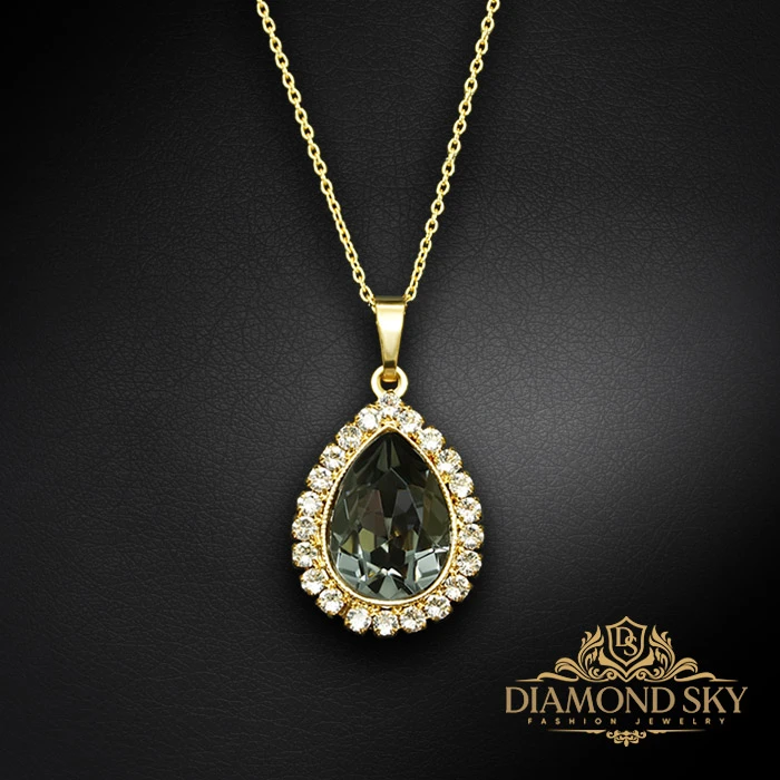 Diamond Sky Jewelry Papuošalų rinkinys moterims „Celestial Drop (Sidabrinis Night)“ su Swarovski® kristalais