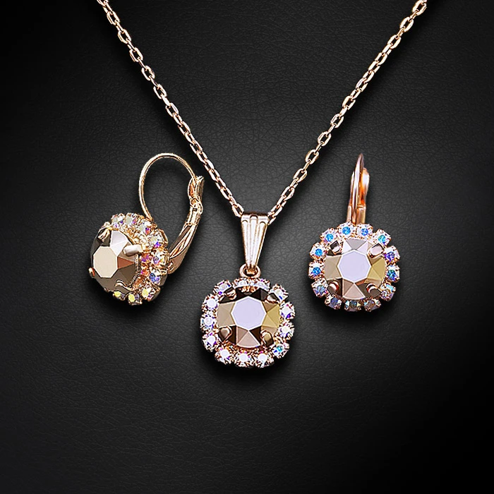 Diamond Sky Jewelry Papuošalų rinkinys moterims „Glory II (Rose Gold)“ su Swarovski® kristalais