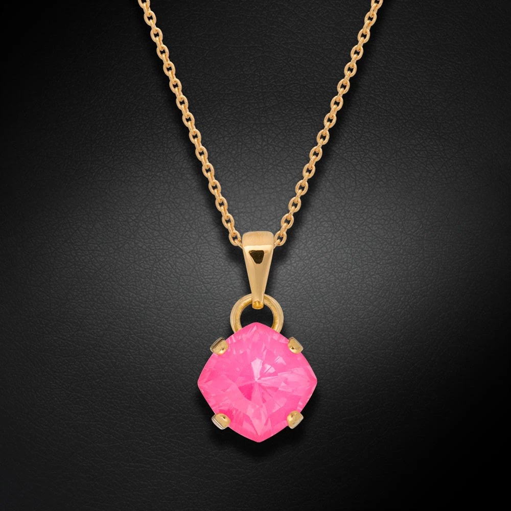Diamond Sky Jewelry Papuošalų rinkinys moterims „Magical Square (Electric Rožinė Ignite)“ su Swarovski® kristalais