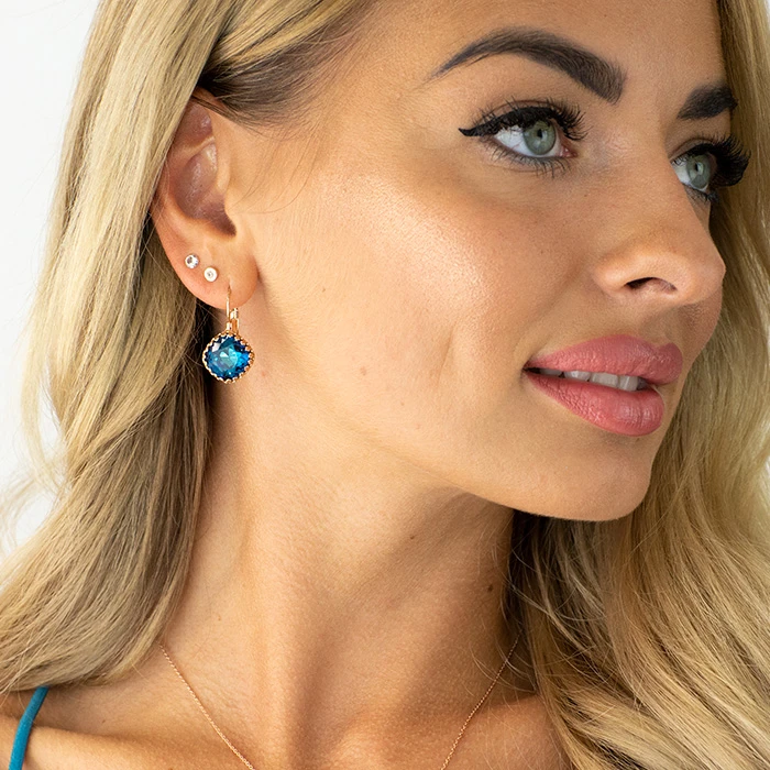 Diamond Sky Jewelry Papuošalų rinkinys moterims „Vintage IV (Bermuda Mėlyna)“ su Swarovski® kristalais