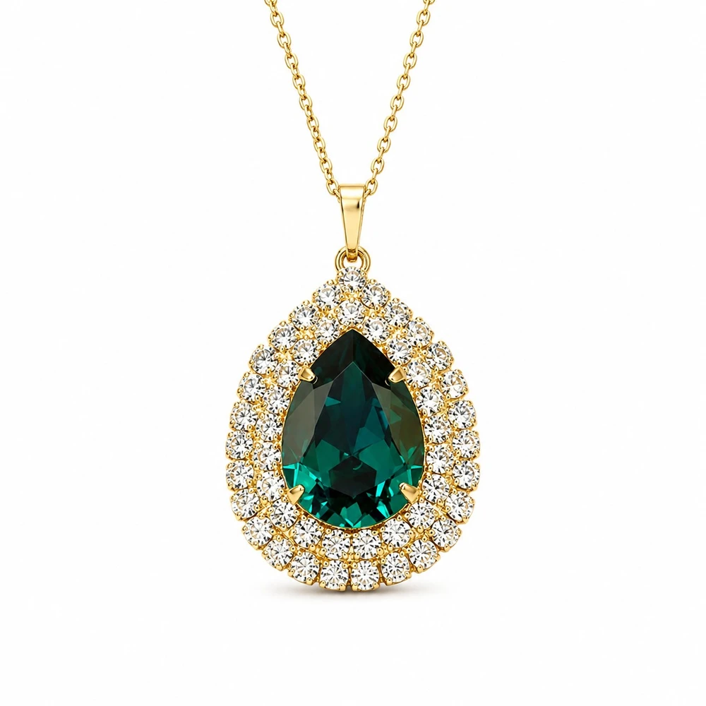 Diamond Sky Jewelry Papuošalų rinkinys moterims „Jasmine (Emerald)“ su Swarovski® kristalais