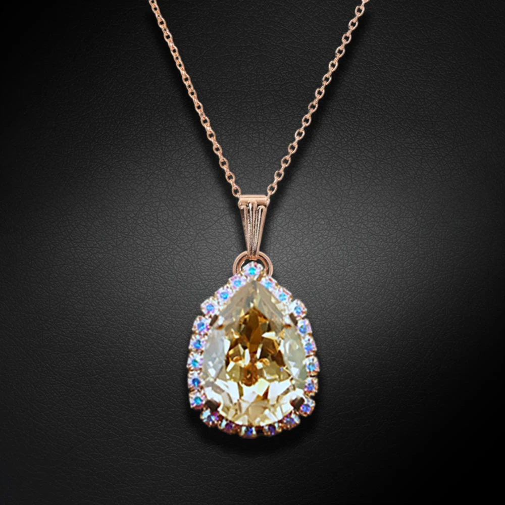 Diamond Sky Jewelry Papuošalų rinkinys moterims „Celestial Drop III (Golden Shadow)“ su Swarovski® kristalais