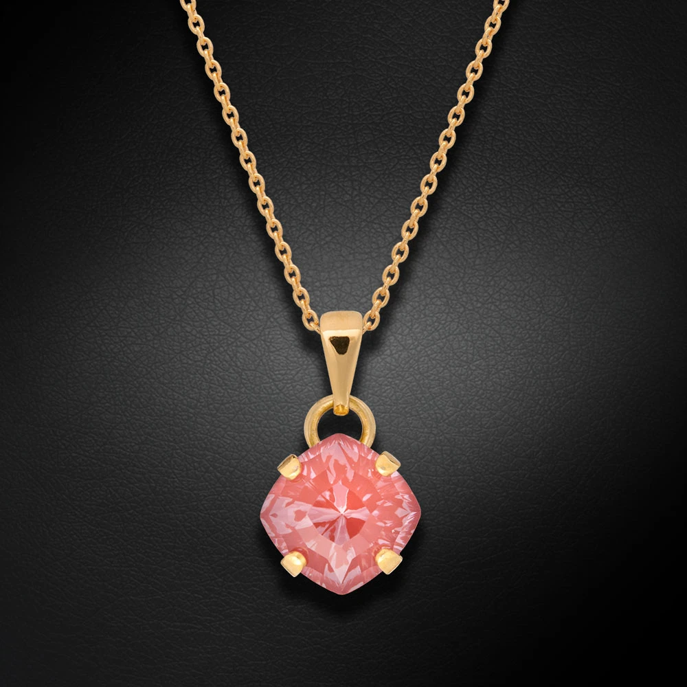 Diamond Sky Jewelry Papuošalų rinkinys moterims „Magical Square (Maroon Ignite)“ su Swarovski® kristalais