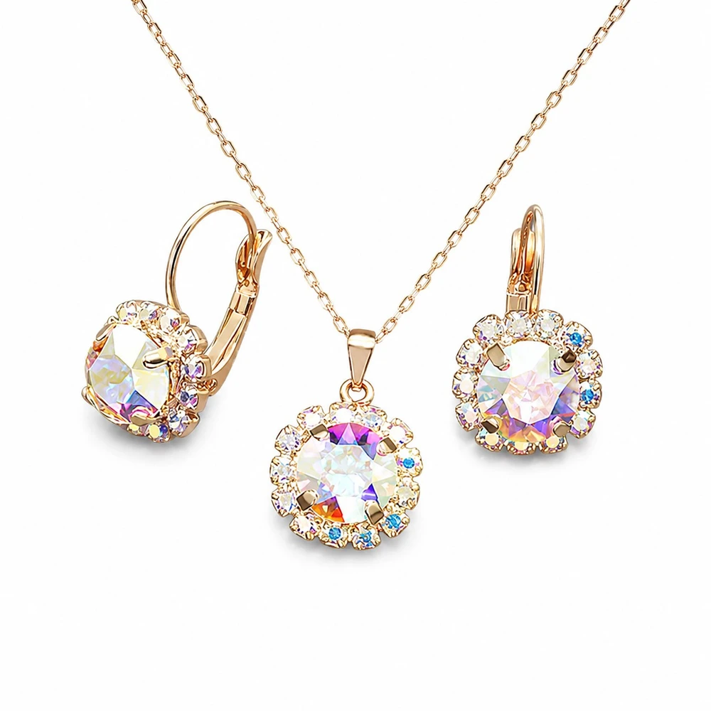 Diamond Sky Jewelry Papuošalų rinkinys moterims „Glory II (Aurora Borealis)“ su Swarovski® kristalais