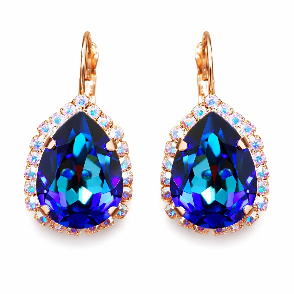 Diamond Sky Jewelry Papuošalų rinkinys moterims „Celestial Drop III (Bermuda Mėlyna)“ su Swarovski® kristalais