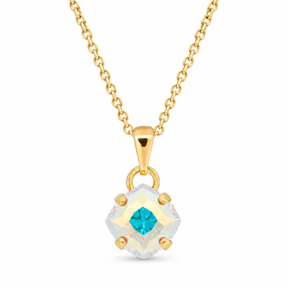 Diamond Sky Jewelry Papuošalų rinkinys moterims „Magical Square (Aurora Borealis)“ su Swarovski® kristalais