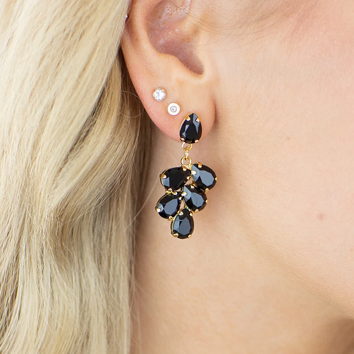 Diamond Sky Jewelry Papuošalų rinkinys moterims „Amber II (Jet)“ su Preciosa® kristalais