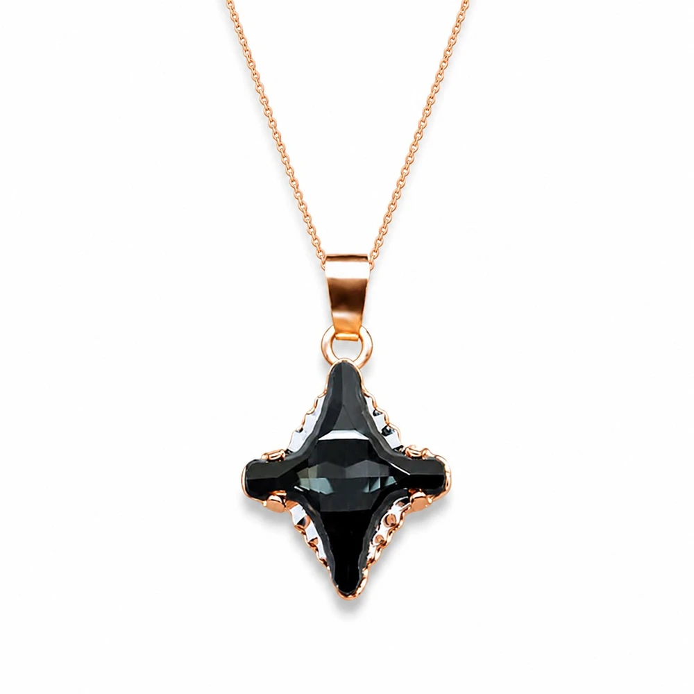 Diamond Sky Jewelry Papuošalų rinkinys moterims „Crystal Rhombus II (Graphite Lite Chrome)“ su Swarovski® kristalais