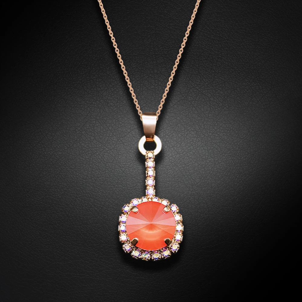 Diamond Sky Jewelry Papuošalų rinkinys moterims „Clarice VII (Light Coral)“ su Swarovski® kristalais