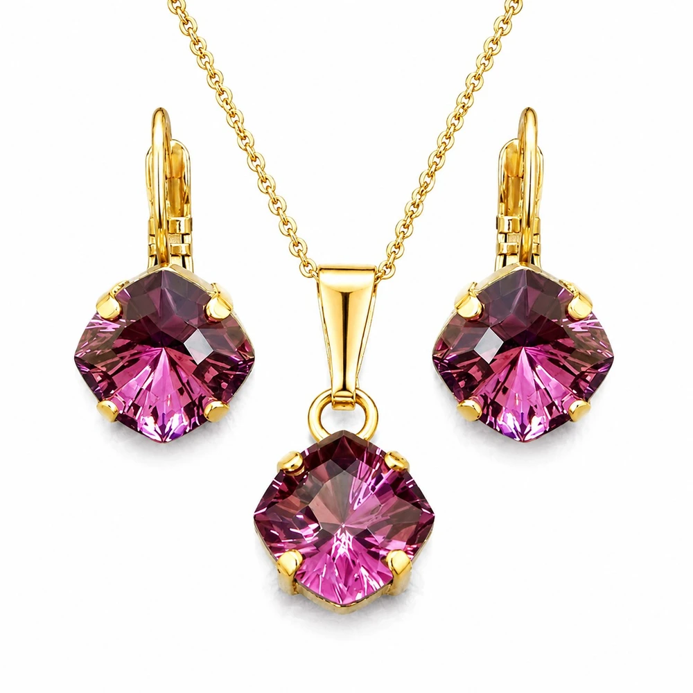 Diamond Sky Jewelry Papuošalų rinkinys moterims „Mystic (Amethyst)“ su Swarovski® kristalais