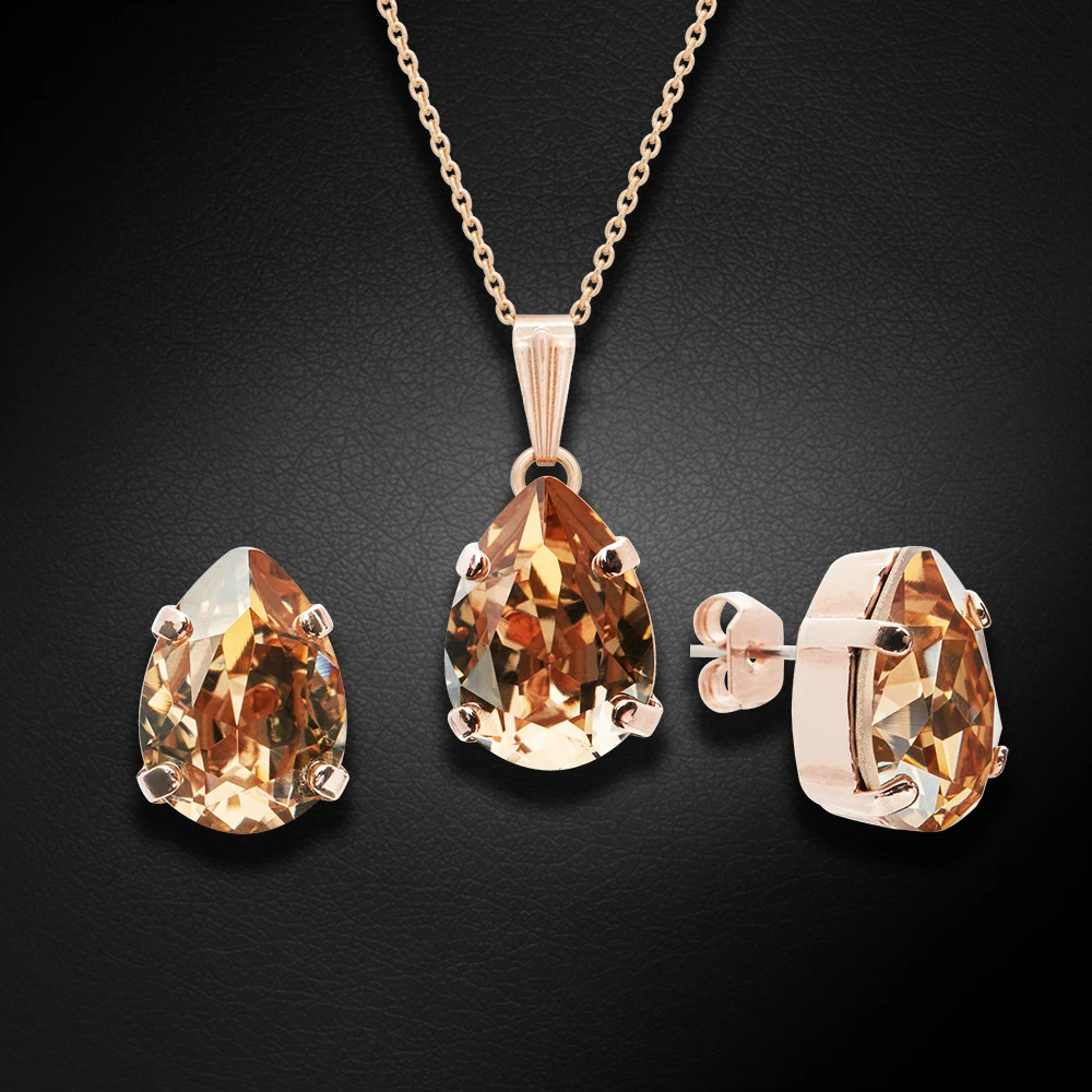 Diamond Sky Jewelry Papuošalų rinkinys moterims „Venus II (Golden Shadow)“ su Swarovski® kristalais