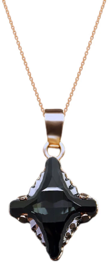 Diamond Sky Jewelry Papuošalų rinkinys moterims „Crystal Rhombus II (Graphite Lite Chrome)“ su Swarovski® kristalais