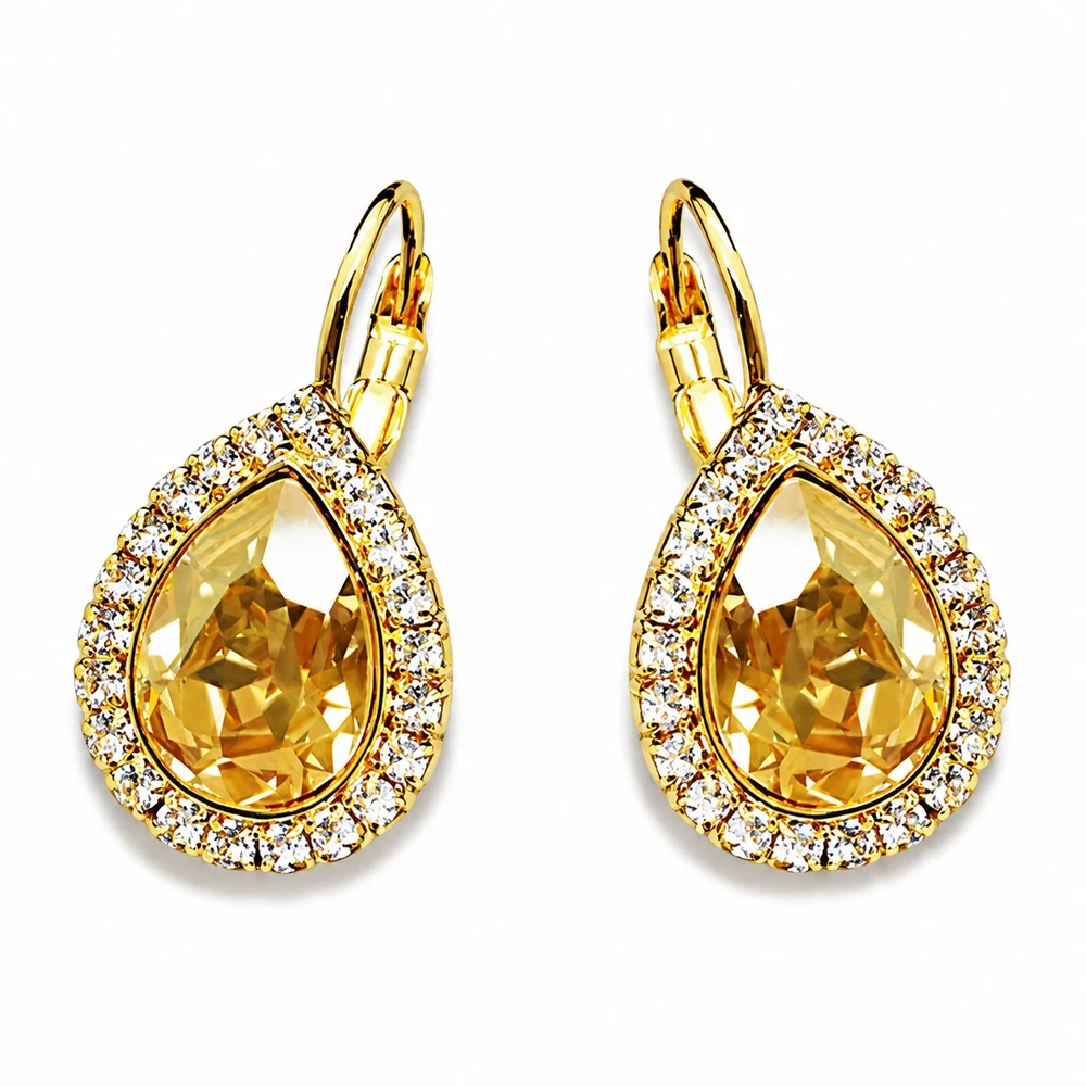Diamond Sky Jewelry Papuošalų rinkinys moterims „Celestial Drop (Golden Shadow)“ su Swarovski® kristalais