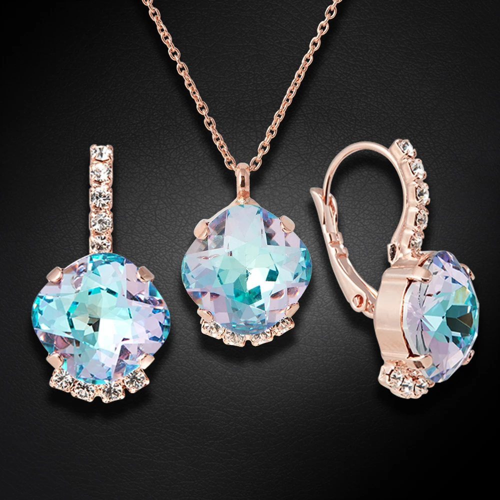 Diamond Sky Jewelry Papuošalų rinkinys moterims DiamondSky „Crete (Vitrail Light)“ su Preciosa kristalais