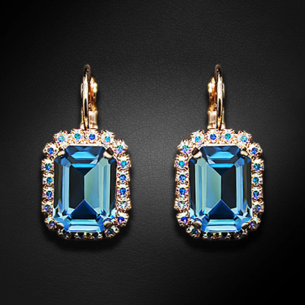 Diamond Sky Jewelry Papuošalų rinkinys moterims „Lourdes (Aquamarine)“ su Swarovski® kristalais