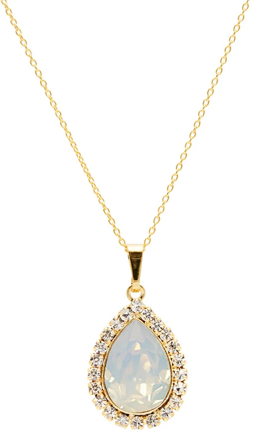 Diamond Sky Jewelry Papuošalų rinkinys moterims „Celestial Drop (Baltas Opal)“ su Swarovski® kristalais