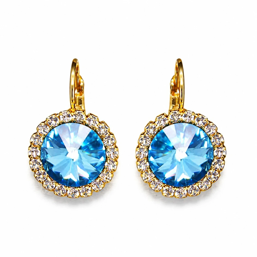 Diamond Sky Jewelry Papuošalų rinkinys moterims „Clarice (Aquamarine Mėlyna)“ su Swarovski® kristalais