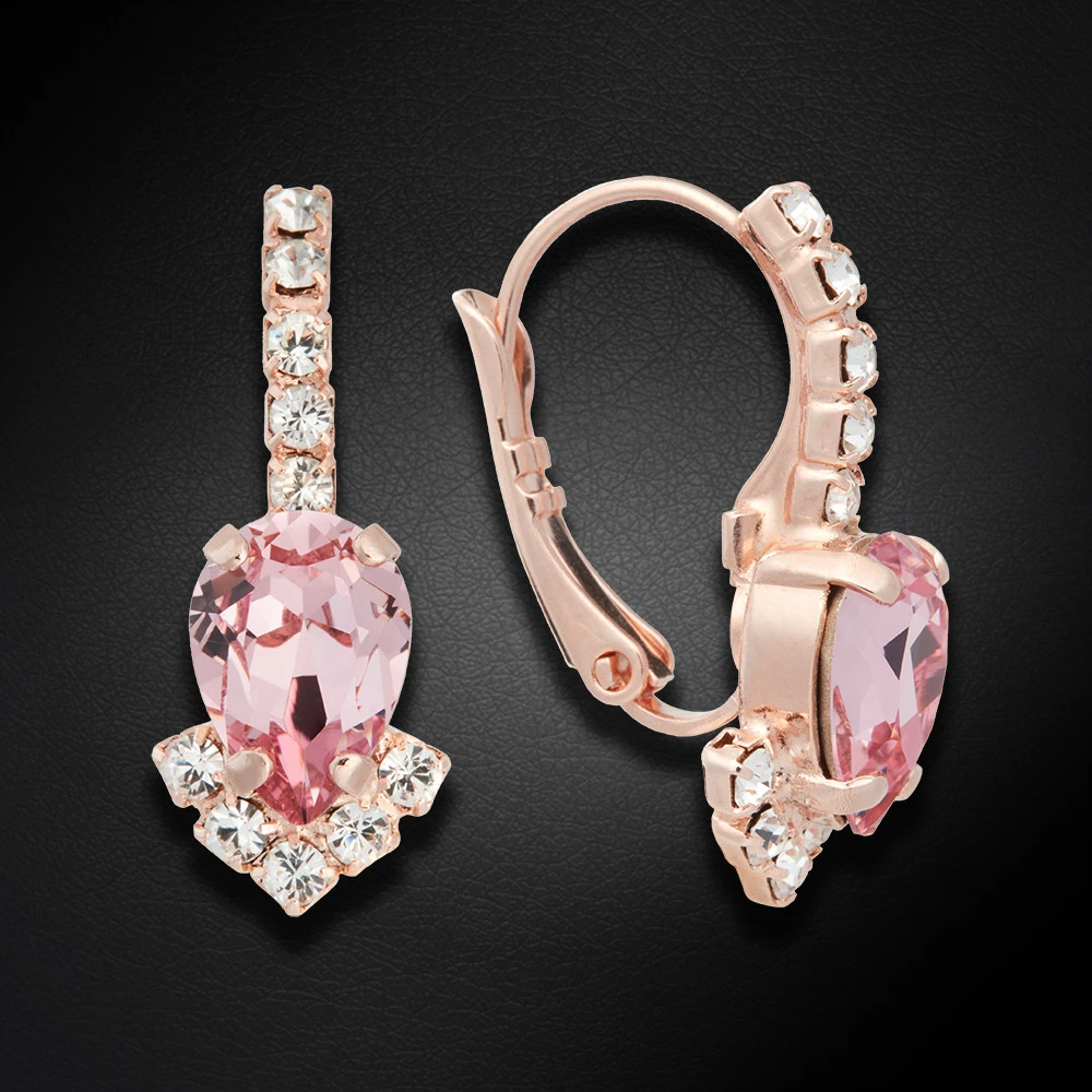 Diamond Sky Jewelry Papuošalų rinkinys moterims „Leonora II (Light Rose)“ su Preciosa® kristalais