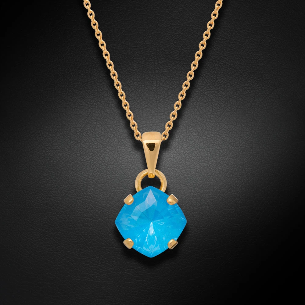 Diamond Sky Jewelry Papuošalų rinkinys moterims „Magical Square (Electric Mėlyna Ignite)“ su Swarovski® kristalais