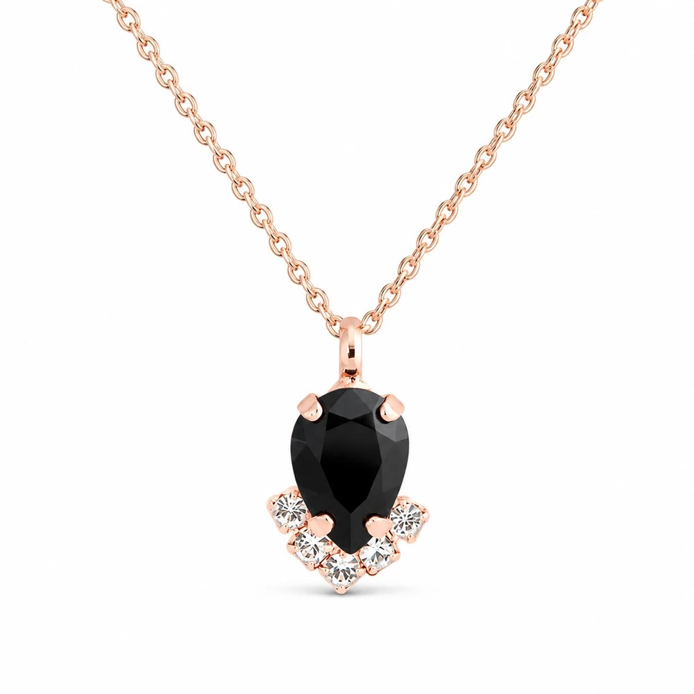 Diamond Sky Jewelry Papuošalų rinkinys moterims „Leonora II (Jet)“ su Preciosa® kristalais