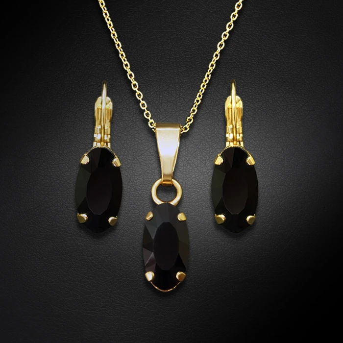 Diamond Sky Jewelry Papuošalų rinkinys moterims „Enigma (Graphite)“ su Swarovski® kristalais