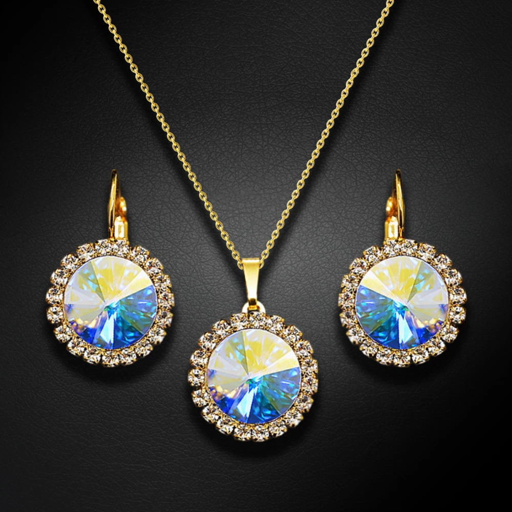 Diamond Sky Jewelry Papuošalų rinkinys moterims „Clarice (Aurora Borealis)“ su Swarovski® kristalais