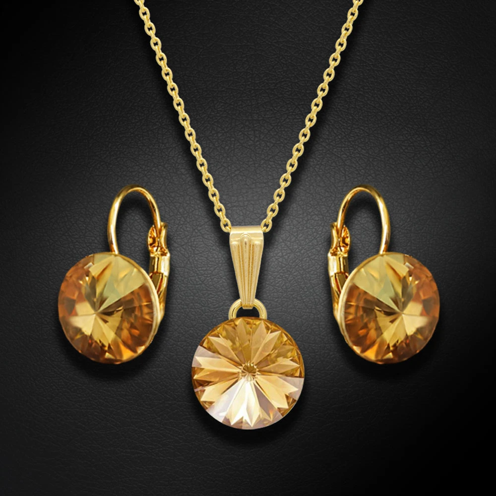 Diamond Sky Jewelry Papuošalų rinkinys moterims „Clarice II (Golden Shadow)“ su Swarovski® kristalais
