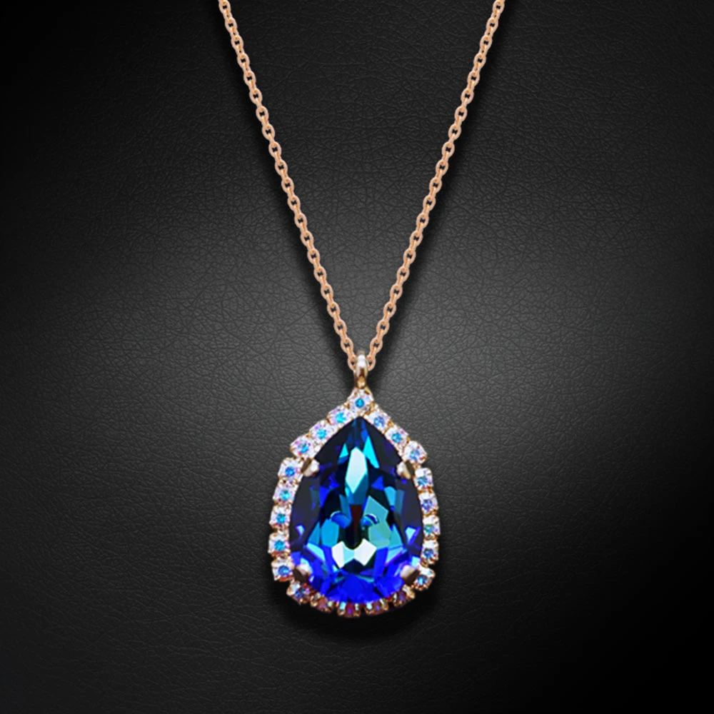 Diamond Sky Jewelry Papuošalų rinkinys moterims „Celestial Drop III (Bermuda Mėlyna)“ su Swarovski® kristalais